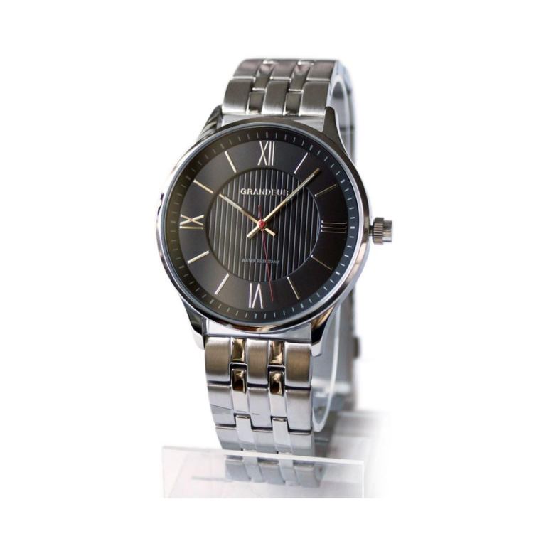 GRANDEUR Japan Men’s Quartz Stainless Steel Black Dial 40mm Watch GSX055W3