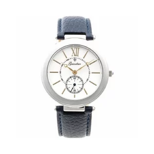 GRANDEUR Japan Men’s Quartz Leather Strap White Dial 38mm Watch GSX057W1