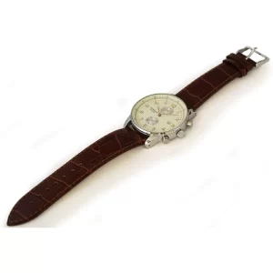GRANDEUR Japan Men’s Quartz Leather Strap Cream Dial 43mm Watch OSC051W1