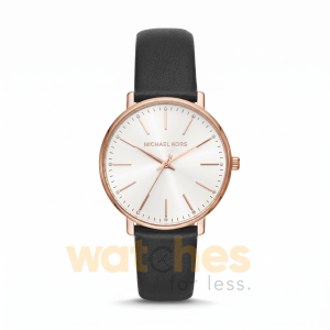 Michael Kors Women’s Quartz Black Leather Strap White Dial 38mm Watch MK2834