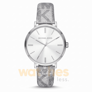 Michael Kors Women’s Quartz Silver Leather Strap White Dial 40mm Watch MK2951