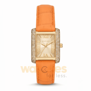 Michael Kors Women’s Quartz Orange Leather Strap Gold Dial 33mm Watch MK2983