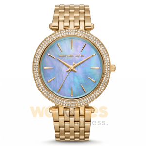 Michael Kors Women’s Quartz Gold Stainless Steel Blue Mother of Pearl Dial 38mm Watch MK3498