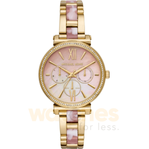 Michael Kors Women’s Quartz Two Tone Stainless Steel Pink Mother Of Pearl Dial 36mm Watch MK4344