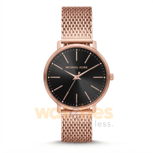 Michael Kors Women’s Quartz Rose Gold Stainless Steel Black Dial 38mm Watch MK4566