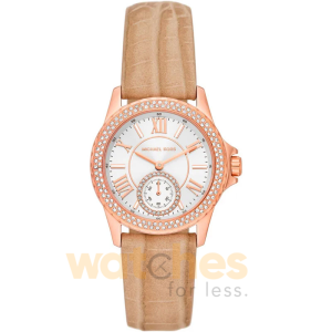 Michael Kors Women’s Quartz Brown Leather Strap White Dial 33mm Watch MK4719
