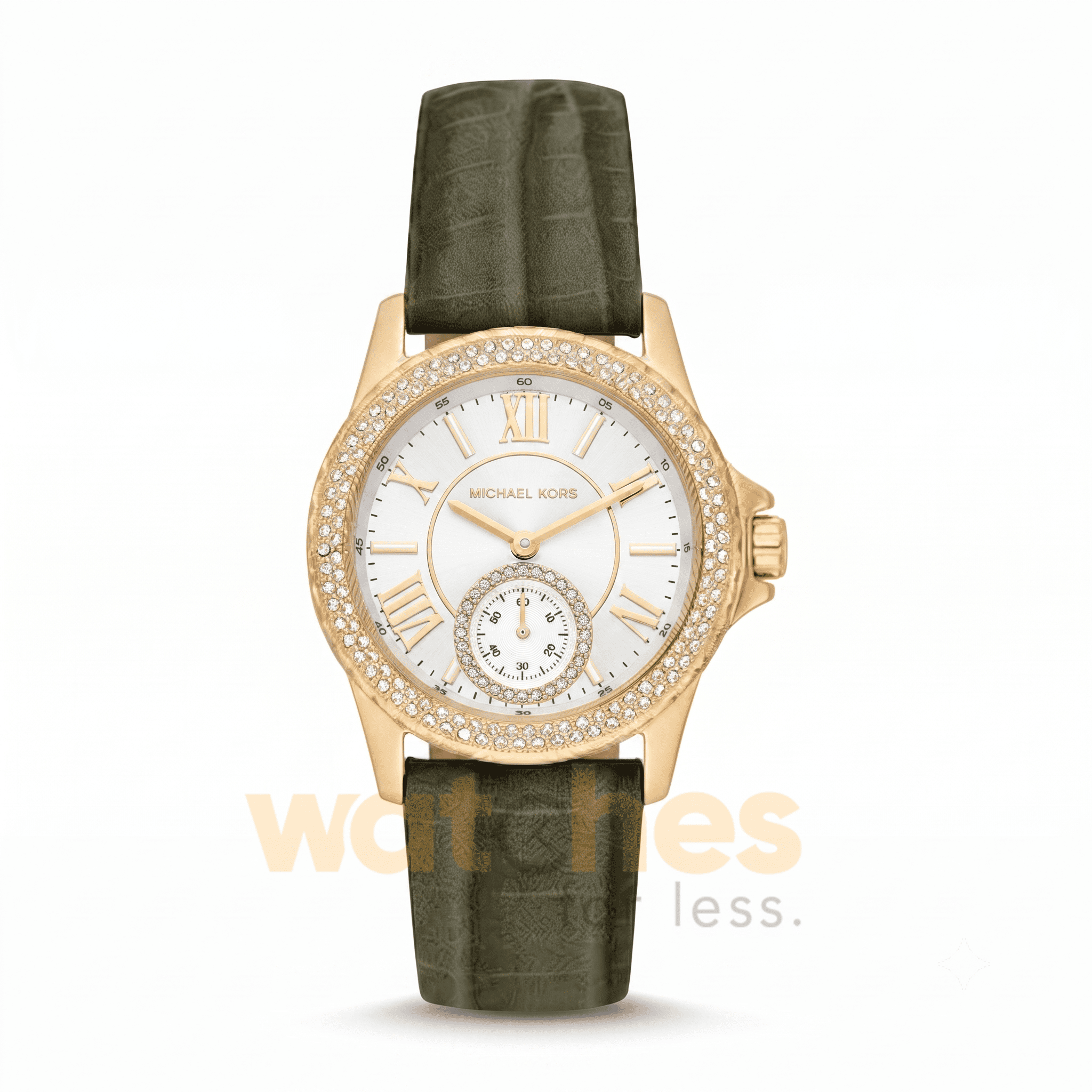 Michael Kors Women’s Quartz Green Leather Strap White Dial 33mm Watch MK4720