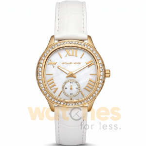 Michael Kors Women’s Quartz White Leather Strap White Dial 38mm Watch MK4818 (Without Tag)