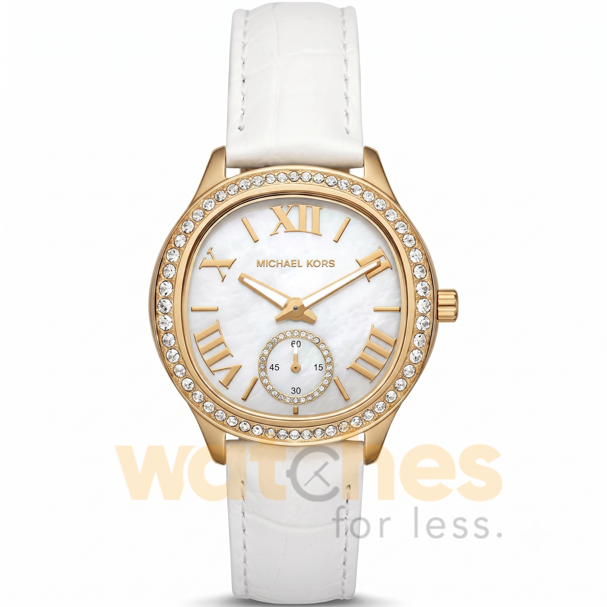 Michael Kors Women’s Quartz White Leather Strap White Dial 38mm Watch MK4818 (Without Tag)