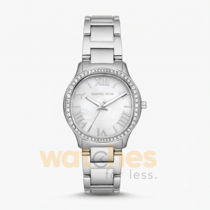 Michael Kors Women’s Quartz Silver Stainless Steel Mother Of Pearl Dial 31mm Watch MK4824