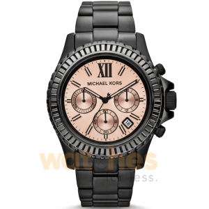 Michael Kors Women’s Quartz Black Stainless Steel Peach Dial 42mm Watch MK5872