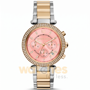 Michael Kors Women’s Quartz Two Tone Stainless Steel Pink Dial 39mm Watch MK6140