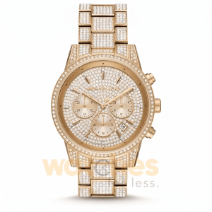 Michael Kors Women’s Quartz Gold Pave Stainless Steel Gold Pave Dial 41mm Watch MK6747