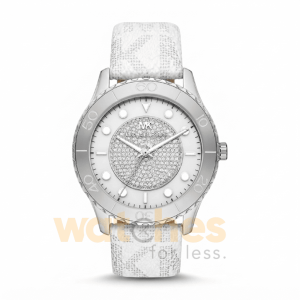 Michael Kors Women’s Quartz White Leather Strap Silver Dial 40mm Watch MK6998