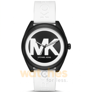 Michael Kors Women’s Quartz White Silicone Strap Black & White Dial 42mm Watch MK7137