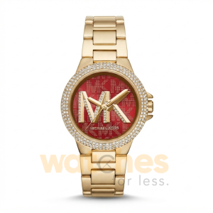 Michael Kors Women’s Quartz Gold Stainless Steel Red Dial 33mm Watch MK7196