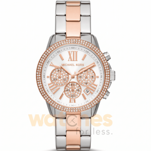 Michael Kors Women’s Chronograph Quartz Stainless Steel White Dial 40mm Watch MK7201