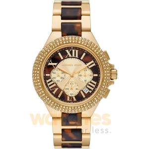 Michael Kors Women’s Quartz Two Tone Stainless Steel Brown & Gold Dial 43mm Watch MK7269