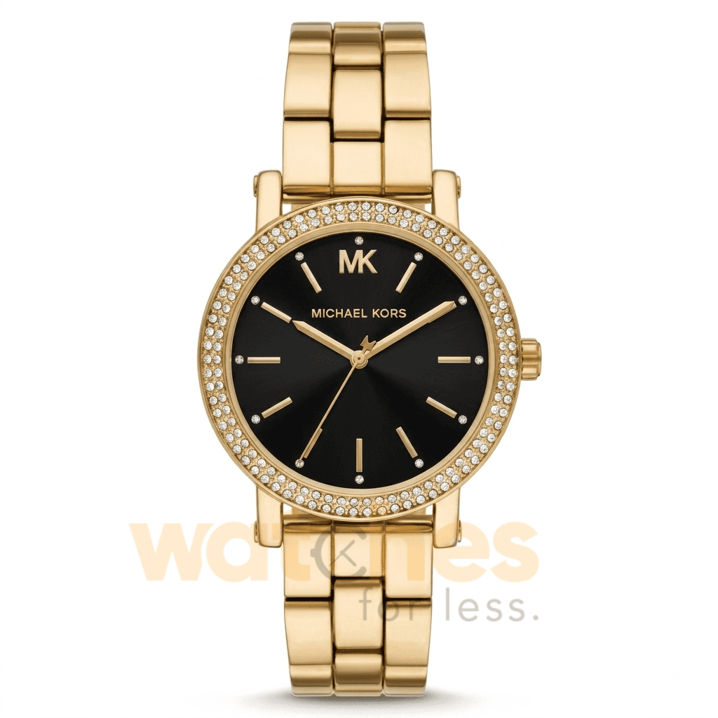 Michael Kors Women’s Quartz Gold Stainless Steel Black Dial 38mm Watch MK7345