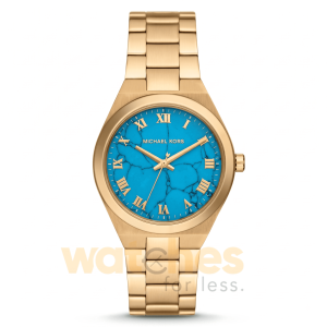 Michael Kors Women’s Quartz Gold Stainless Steel Sky Blue Dial 37mm Watch MK7460