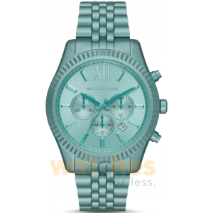 Michael Kors Men’s Chronograph Quartz Sky Blue Aluminium Band Sky Blue Dial 44mm Watch MK8793