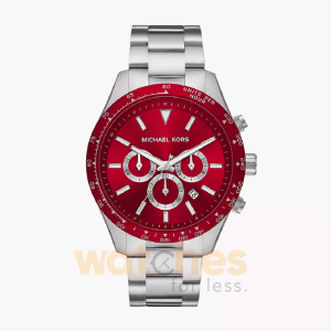 Michael Kors Men’s Chronograph Quartz Stainless Steel Red Dial 45mm Watch MK8822