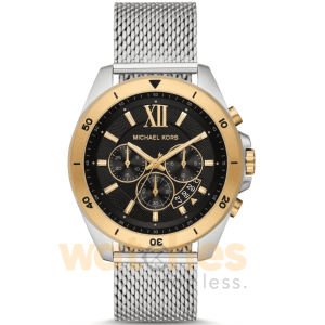 Michael Kors Men’s Chronograph Quartz Silver Stainless Steel Black Dial 45mm Watch MK8961