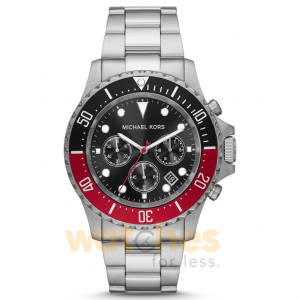 Michael Kors Men’s Quartz Silver Stainless Steel Black Dial 45mm Watch MK8977