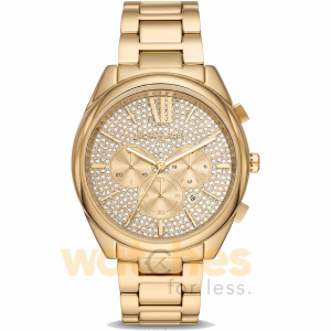 Michael Kors Men’s Quartz Gold Stainless Steel Gold Pave Dial 45mm Watch MK8995