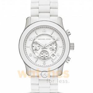 Michael Kors Men’s Chronograph Quartz White Stainless Steel White Dial 45mm Watch MK9076