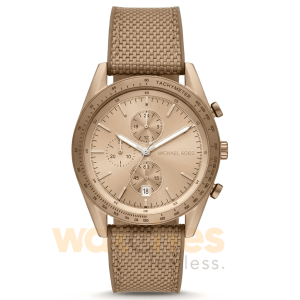 Michael Kors Men’s Quartz Beige Nylon Strap Beige Dial 42mm Watch MK9145
