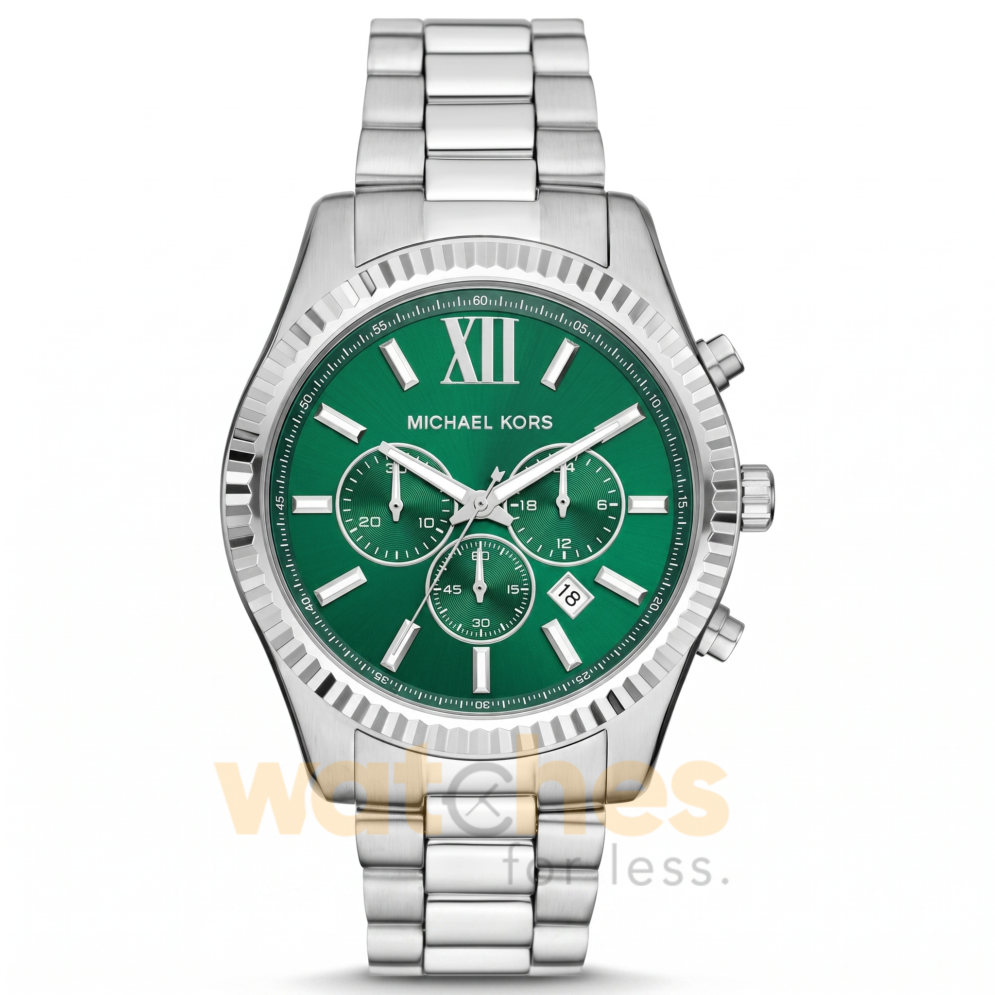 Michael Kors Men’s Quartz Silver Stainless Steel Green Dial 44mm Watch MK9152