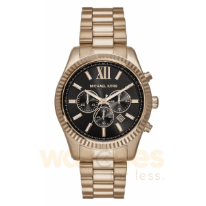 Michael Kors Men’s Chronograph Quartz Gold Stainless Steel Black Dial 44mm Watch MK9155
