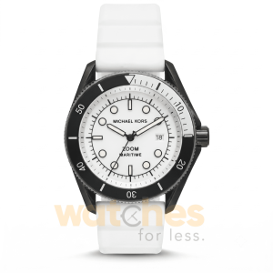 Michael Kors Men’s Quartz White Silicone Strap White Dial 42mm Watch MK9159