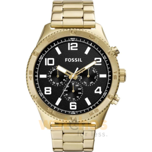 Fossil Men’s Chronograph Quartz Gold Stainless Steel Black Dial 50mm Watch BQ2824 (Without Tag)