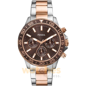 Fossil Bannon Men’s Chronograph Quartz Two-Tone Stainless Steel Brown Dial 45mm Watch BQ2889 (Without Tag)