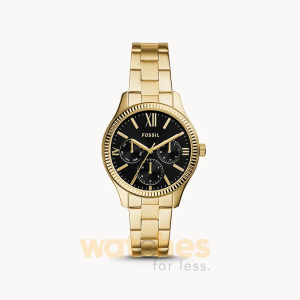 Fossil Women’s Quartz Gold Stainless Steel Black Dial 36mm Watch BQ3757 (Without Tag)