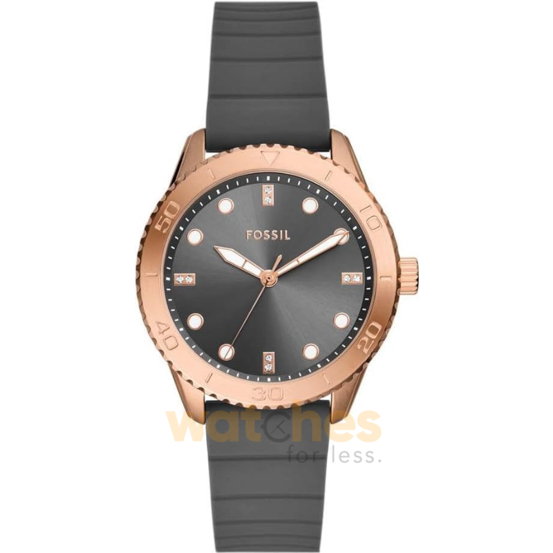 Fossil Women’s Quartz Grey Silicone Strap Grey Dial 38mm Watch BQ3950 (Without Tag)