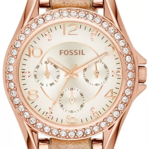 Fossil Women’s Quartz Beige Leather Strap Beige Dial 38mm Watch ES3466 (Without Tag)
