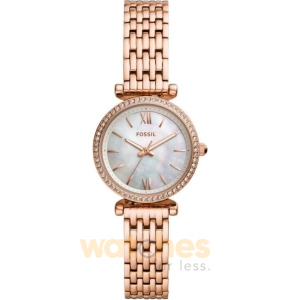 Fossil Women’s Quartz Rose Gold Stainless Steel Mother Of Pearl Dial 28mm Watch ES4648 (Without Tag)