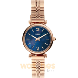 Fossil Women’s Quartz Rose Gold Stainless Steel Blue Mother Of Pearl Dial 28mm Watch ES4693 (Without Tag)