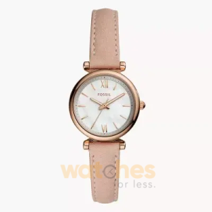 Fossil Women’s Quartz Pink Leather Strap Mother Of Pearl Dial 28mm Watch ES4699 (Without Tag)