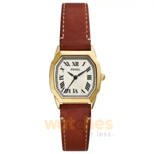 Fossil Women’s Quartz Brown Leather Strap Cream Dial 27mm Watch ES5364 (Without Tag)