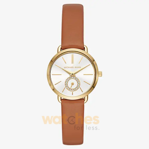 Michael Kors Women’s Quartz Brown Leather Strap White Dial 28mm Watch MK2734 (Without Tag)