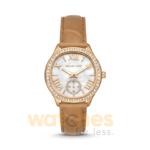 Michael Kors Women’s Quartz Brown Leather Strap Mother Of Pearl Dial 38mm Watch MK4819 (Without Tag)
