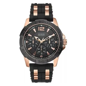 Guess Men’s Quartz Black Silicone Strap Black Dial 43mm Watch GW0366G3