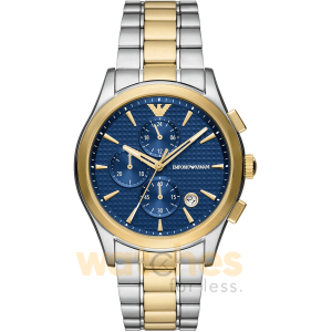 Emporio Armani Men’s Chronograph Quartz Two-Tone Stainless Steel Blue Dial 42mm Watch AR11579