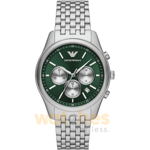 Emporio Armani Men’s Quartz Silver Stainless Steel Green Dial 41mm Watch AR11581