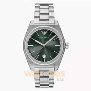 Emporio Armani Men’s Quartz Silver Stainless Steel Green Dial 41mm Watch AR11621
