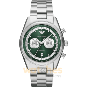 Emporio Armani Men’s Quartz Silver Stainless Steel Green Dial 42mm Watch AR11637